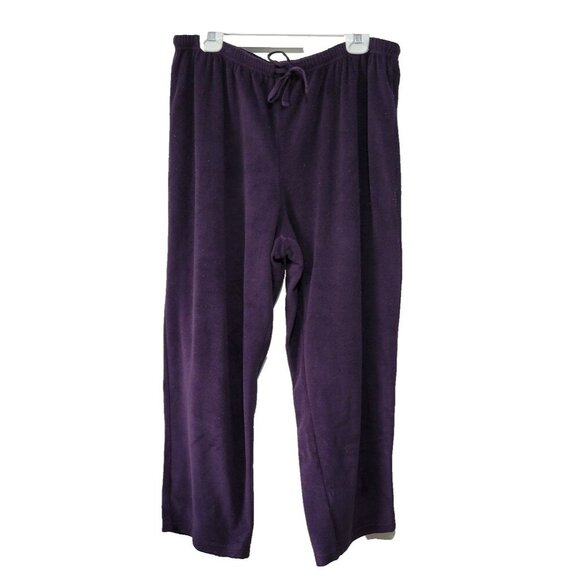 Cuddl Duds Fleece Pajama Pants XL Women’s Purple Drawstring Waist Soft Cozy Warm - Picture 1 of 3